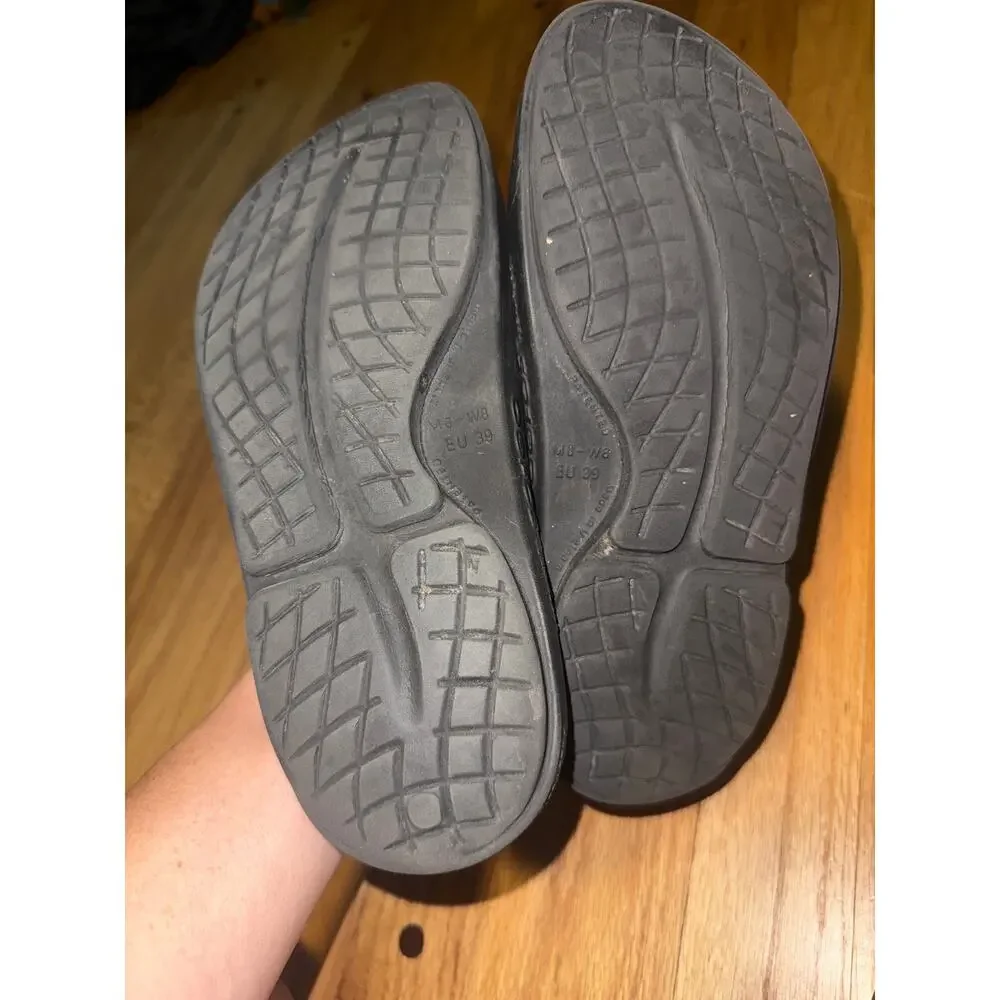 OOFOS OOahh Recovery Slides Black Women’s 8 Men’s 6 EU 39 Sandals